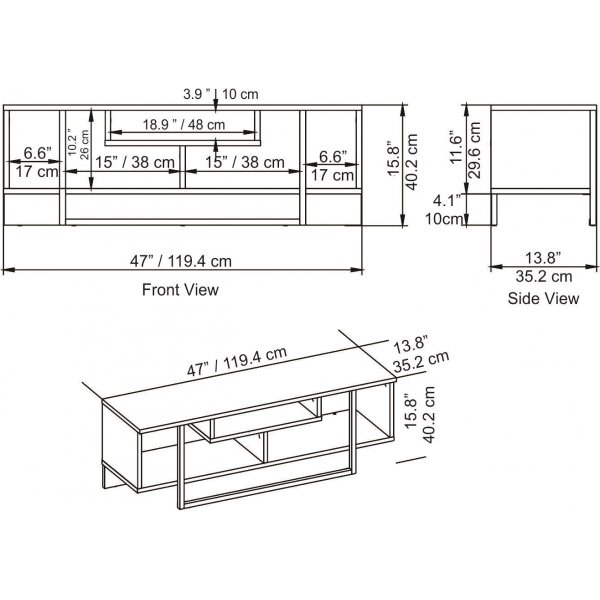 Asal mediapenkki 120 cm - Kulta/valkoinen Asal mediapenkki 120 cm - Kulta/valkoinen