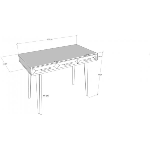 Milano työpöytä 105x55 cm - Antrasiitti/mänty Milano työpöytä 105x55 cm - Antrasiitti/mänty