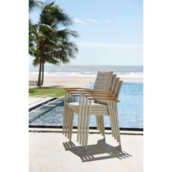 Portals ruokailuryhmä 8 - Valkoinen/tiikki Portals ruokailuryhmä 8 - Valkoinen/tiikki