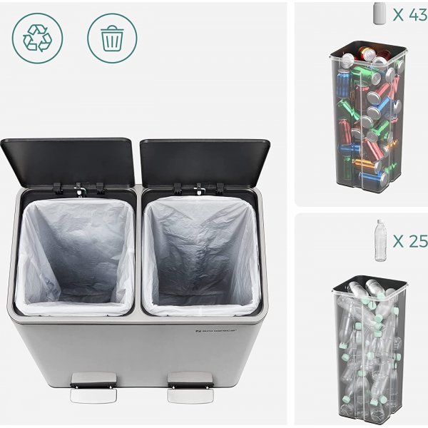 Daloa roskakori 60 l - hopea Daloa roskakori 60 l - hopea