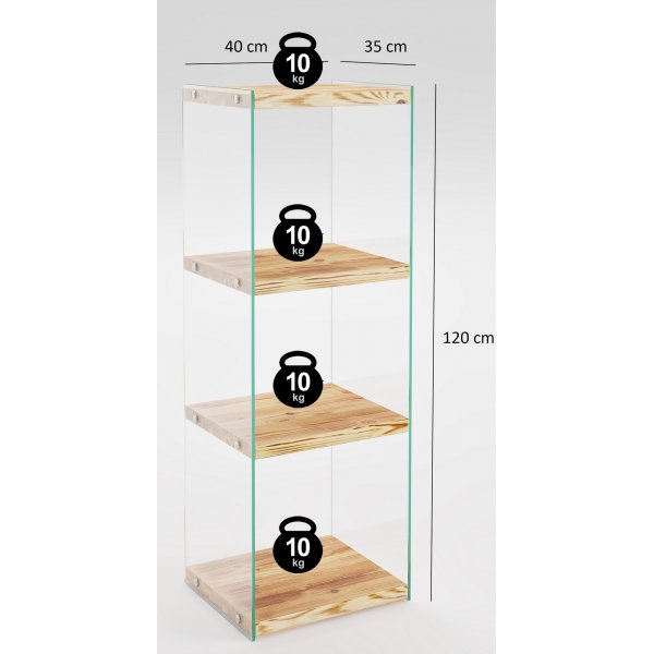 Niagara kirjahylly 120 cm - Tammi