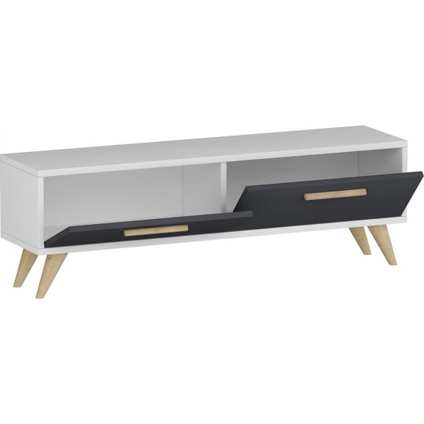 Melisa mediapenkki - Valkoinen/antrasiitti Melisa mediapenkki - Valkoinen/antrasiitti