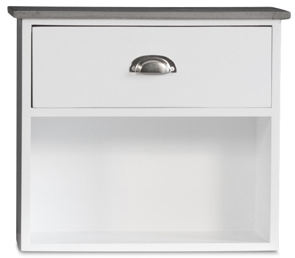 Seinn asennettava Hugo-ypyt yhdell laatikolla - Valkoinen/Sementti + Huonekalujen tekstiilien puhdistus