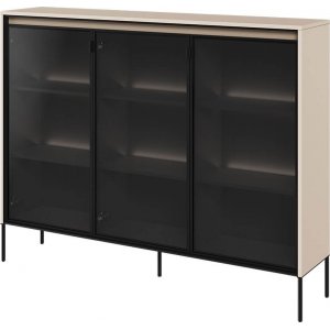 Trend lasikaappi K118 cm - beige/musta Trend lasikaappi K118 cm - beige/musta