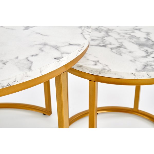 Sohvapytsetti, 2 kpl, 38/60 cm - Valkoinen marmorikuvio/kulta + Huonekalujen tekstiilien puhdistus