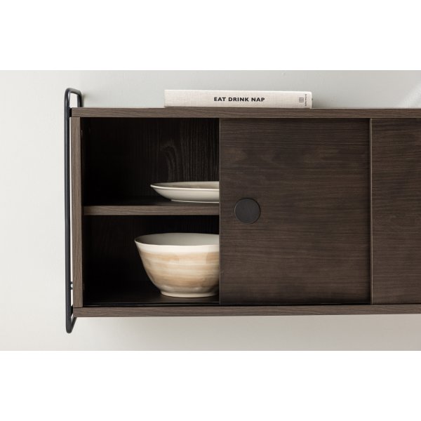 Paris-seinkaappi 48 x 122 cm - Musta/Mocca