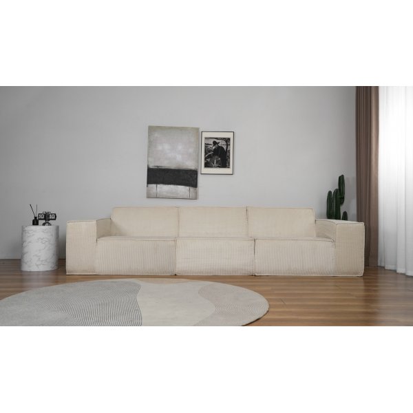 Modulaarinen sohva 310 cm beige samettia