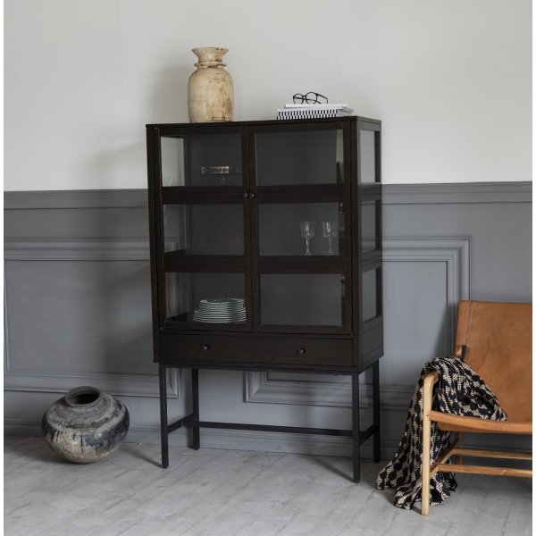 Lamier-vitriinikaappi - Ruskeapetsattu tammi Lamier-vitriinikaappi - Ruskeapetsattu tammi