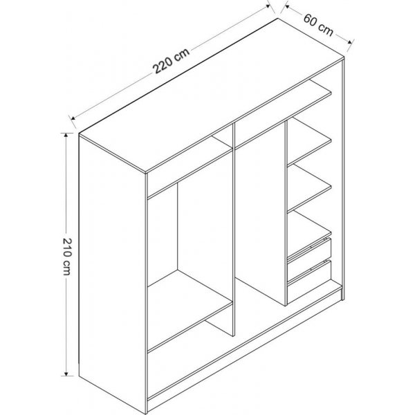 Kapusta vaatekaappi 220x52x210 cm - Ruskea/musta Kapusta vaatekaappi 220x52x210 cm - Ruskea/musta