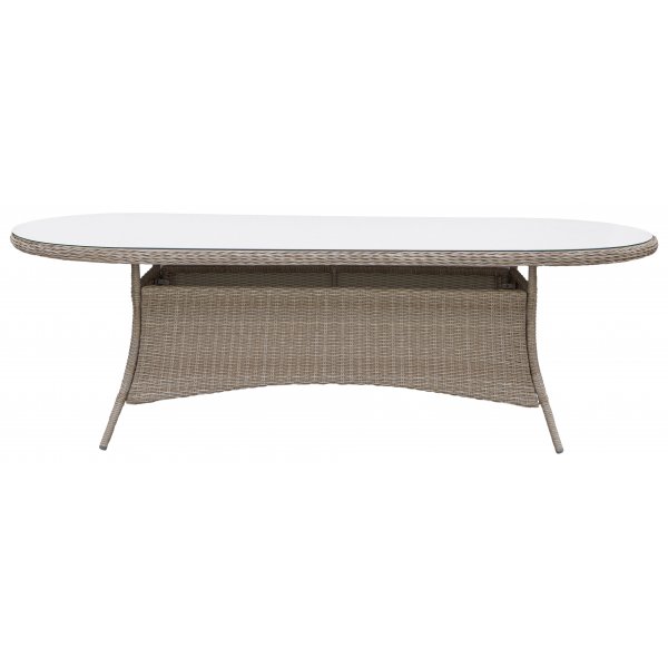 Ruokailuryhm 6 tuolin ja ruokapydn kanssa 180 x 100 cm rottinki - Menton/Mercury