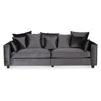Neljän istuttava Brandy Lounge -sohva XL - Tummanharmaa (sametti)
