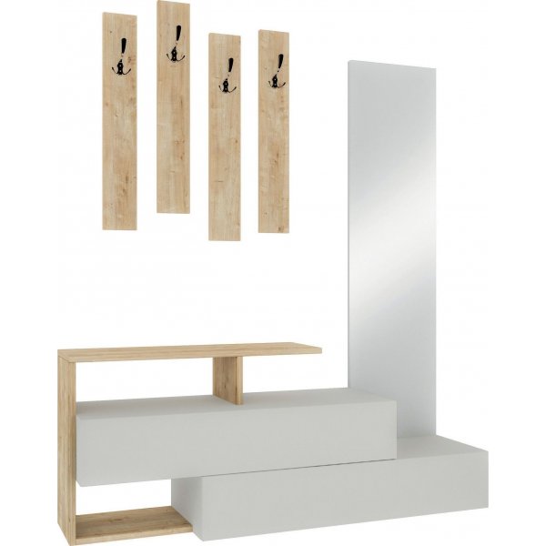 Kehykset aulakalusteet - Valkoinen/tammi Kehykset aulakalusteet - Valkoinen/tammi