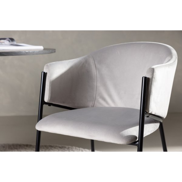 Evelina ruokatuoli - Harmaa sametti Evelina ruokatuoli - Harmaa sametti