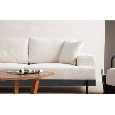 Eti 3-istuttava sohva - Valkoinen/musta