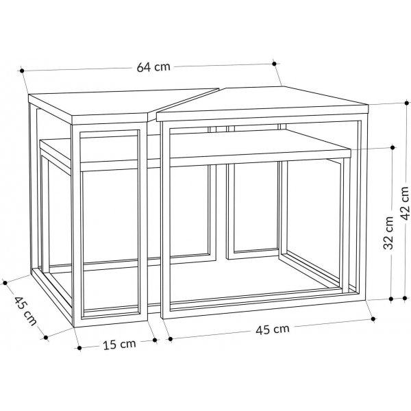 Oladin sohvapöytä 64 x 45 cm - Valkoinen/antrasiitti Oladin sohvapöytä 64 x 45 cm - Valkoinen/antrasiitti