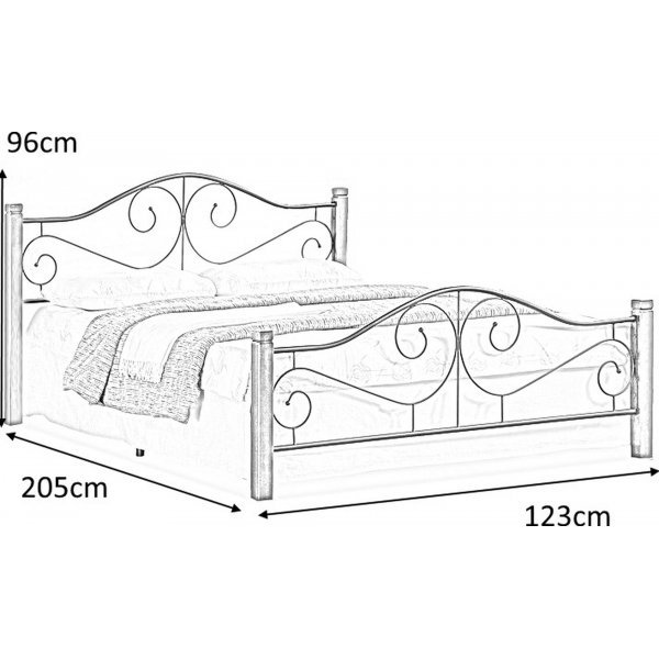 Litzy sngyn runko 120x200 cm - Antiikkikirsikka/musta