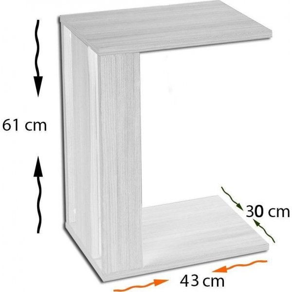 Tyynenmeren sivupöytä 30 x 43 cm - Musta/valkoinen Tyynenmeren sivupöytä 30 x 43 cm - Musta/valkoinen