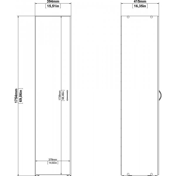 Valkoinen vaatekaappi, leveys 40 cm ja korkeus 175 cm + Huonekalujen tahranpoistoaine Valkoinen vaatekaappi, leveys 40 cm ja korkeus 175 cm + Huonekalujen tahranpoistoaine