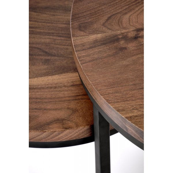 Pöytäsarja pähkinäpuu/musta Ø43/53 cm - Tore Pöytäsarja pähkinäpuu/musta Ø43/53 cm - Tore