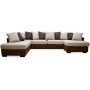 Delux U-sohva, avoin p vasen - ruskea/beige/vintage