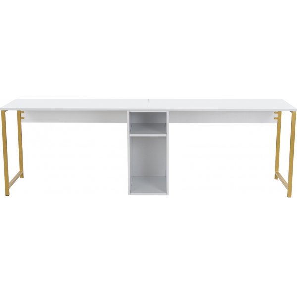 Kahden hengen työpöytä - valkoinen/kulta Kahden hengen työpöytä - valkoinen/kulta