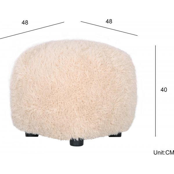 Prrinen puffi beige karvaista kangasta