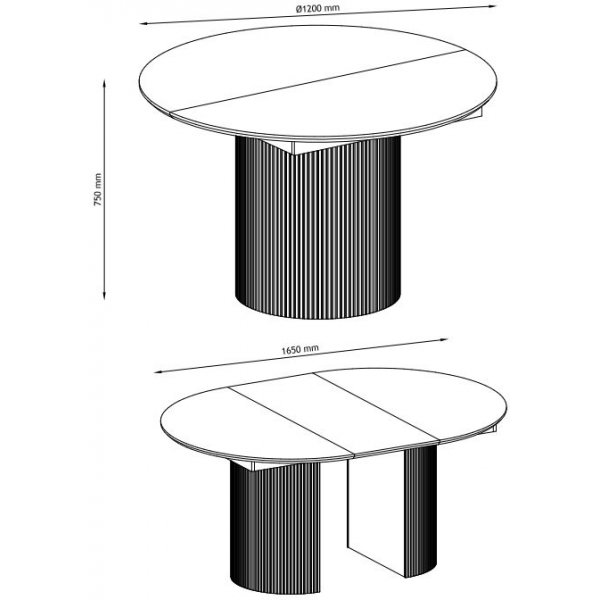 Scarlett ruokapöytä 120-165x120 cm - Ruskeaksi lakattu tammi Scarlett ruokapöytä 120-165x120 cm - Ruskeaksi lakattu tammi