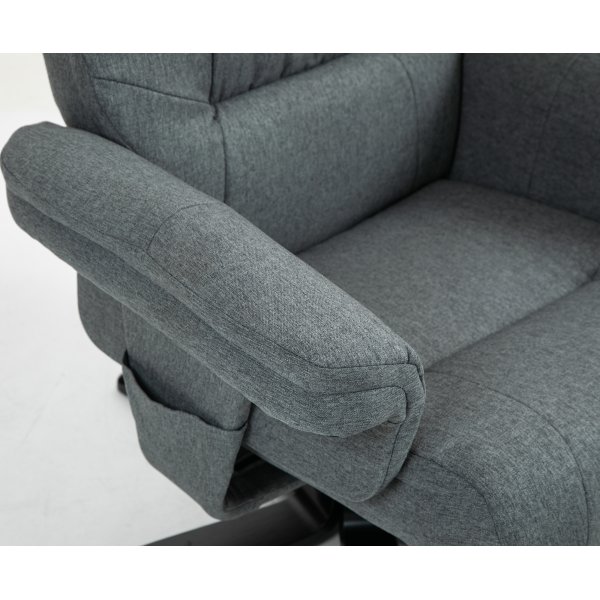 Harmaa lepotuoli jalkarahilla - Oslo Harmaa lepotuoli jalkarahilla - Oslo