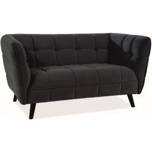 Renae 2-istuttava sohva mustaa samettia