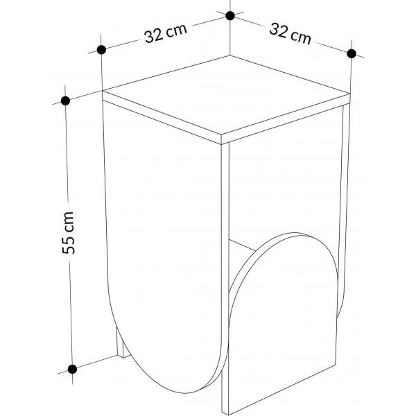 Nunna sivup�yt� 32 x 32 cm - Valkoinen/antrasiitti