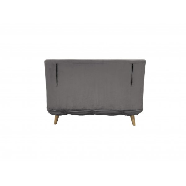 Vuodesohva Helsingborg - Vaaleanharmaa sametti | 193 cm