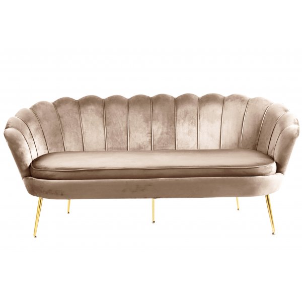 Sohva 3-istuttava tummanbeige sametti/messinki - Kingsley Sohva 3-istuttava tummanbeige sametti/messinki - Kingsley