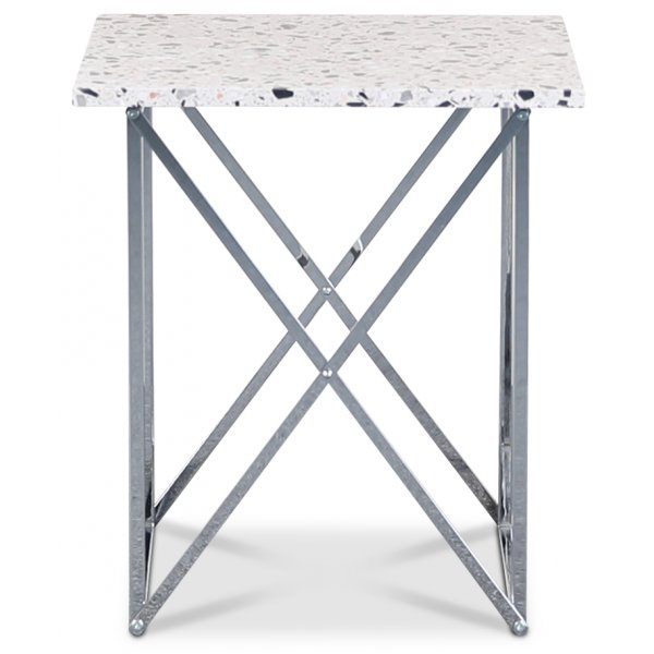 Terrazzo sivupöytä 50x50 cm - Terrazzo Cosmos & Paladium-kromirunko Terrazzo sivupöytä 50x50 cm - Terrazzo Cosmos & Paladium-kromirunko