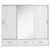 Mervyn-vaatekaappi liukuovilla ja sisllll l. 250 cm - Valkoinen