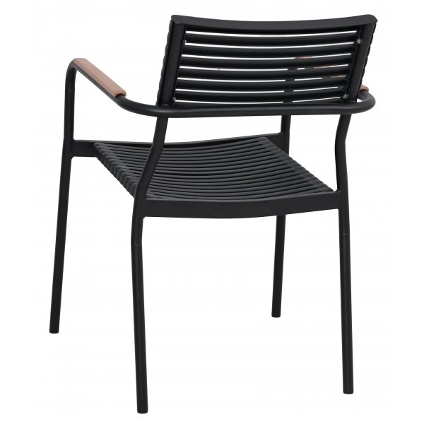 Ruokailuryhm 6 tuolia ja ruokapyt 180 x 100 cm musta/luonnonvrinen - Menton/Pino