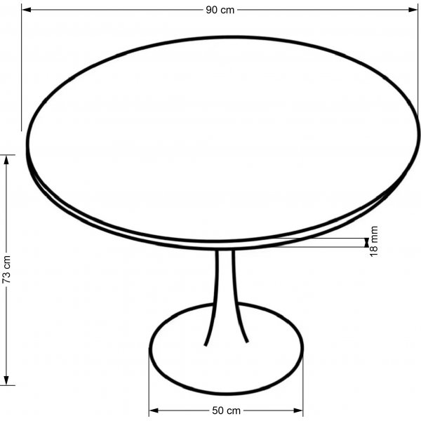 Ruokapöytä Ø90 cm - Pähkinäpuu/musta Ruokapöytä Ø90 cm - Pähkinäpuu/musta