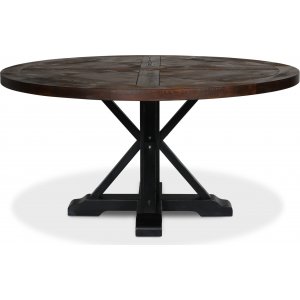 Pyöreä ruokapöytä Ø150 cm - Ruskea / Musta Pyöreä ruokapöytä Ø150 cm - Ruskea / Musta