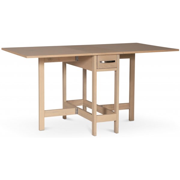 Fr ruokaryhm; Fr Whitewash-taittopyt ja 4 mustaa Castor-ruoko-tuolia