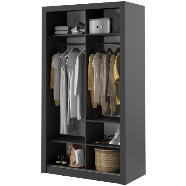 Mervyn-vaatekaappi 120 - Musta