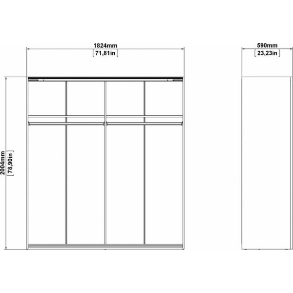 Verona vaatekaappi - valkoinen