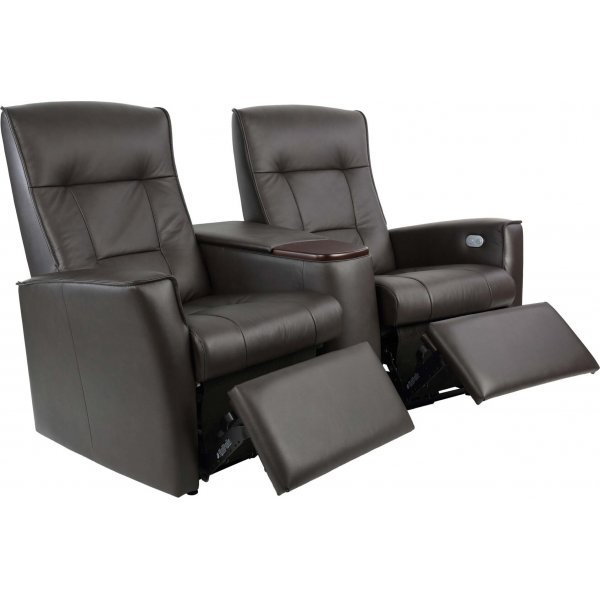 Hjellegjerde Ullstein sähkökäyttöinen 2-istuttava elokuvasohva - ruskea Hjellegjerde Ullstein sähkökäyttöinen 2-istuttava elokuvasohva - ruskea