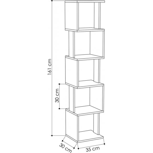 Piri kirjahylly - Valkoinen/vaalea mokka Piri kirjahylly - Valkoinen/vaalea mokka