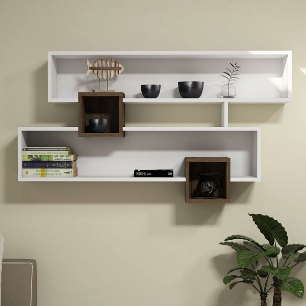 Karen seinähylly - pähkinä/valkoinen Karen seinähylly - pähkinä/valkoinen