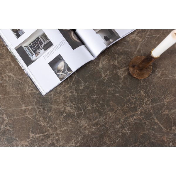 Sohvapöytä Rogaland 100 x 100 cm - Ruskeaa puuta ruskealla marmorijäljitelmällä Sohvapöytä Rogaland 100 x 100 cm - Ruskeaa puuta ruskealla marmorijäljitelmällä