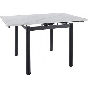 Dayana 80-131 cm ruokapöytä - valkoinen marmori / musta Dayana 80-131 cm ruokapöytä - valkoinen marmori / musta