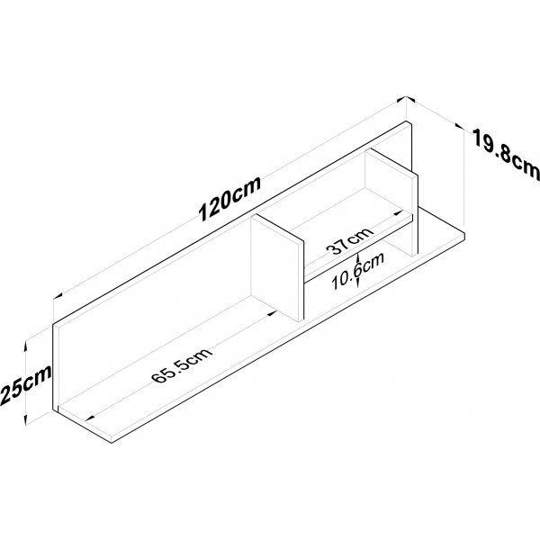 Andreas seinähylly - pähkinä/antrasiitti Andreas seinähylly - pähkinä/antrasiitti
