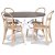 Skagen elintarvikeryhmä; pyöreä ruokapöytä 120 cm - Valkoiseksi/ruskeaksi petsattu tammi ja 4 Danderyd No.16 tuolia Whitewash