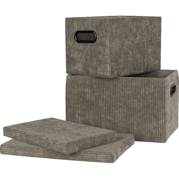 Augusta kannelliset säilytyslaatikot - Oliivinvihreä Augusta kannelliset säilytyslaatikot - Oliivinvihreä