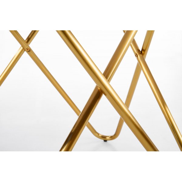 Nocture pyre ruokapyt halkaisija 120 cm - Harmaa marmorifolio/kulta