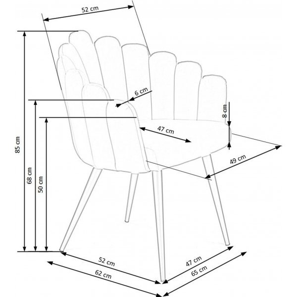 Cadeira ruokapöydän tuoli 410 - Pinkki Cadeira ruokapöydän tuoli 410 - Pinkki